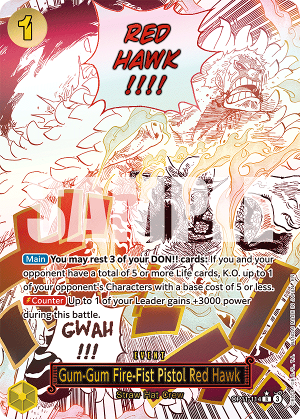 Gum-Gum Fire-Fist Pistol Red Hawk (OP11-114_p1) — Alt Art