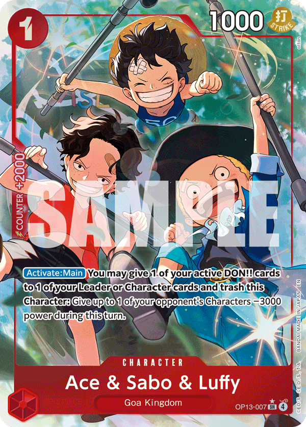 Ace &amp; Sabo &amp; Luffy (OP13-007_p1) — Alt Art
