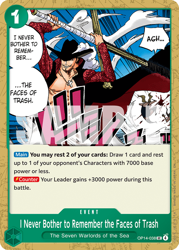 I Never Bother to Remember the Faces of Trash (OP14-EB04 OP14-038)