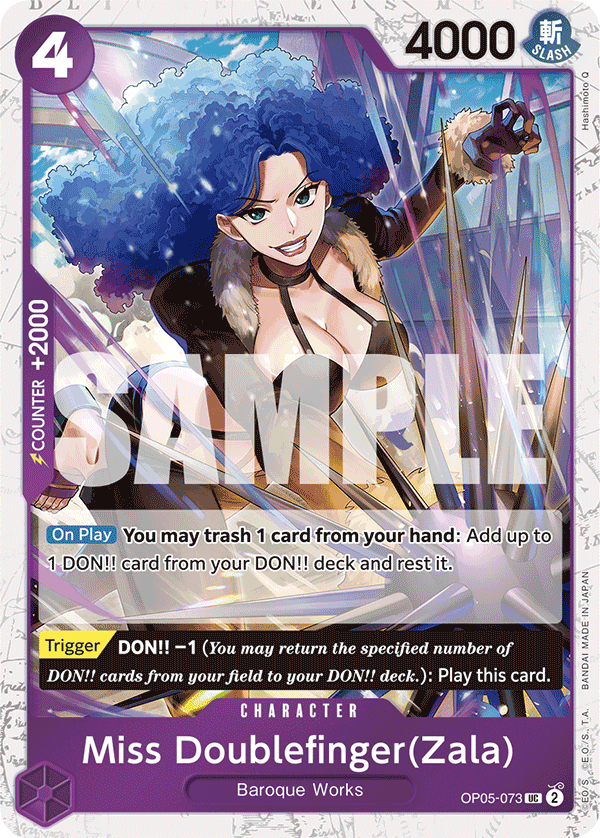 Miss Doublefinger(Zala) (PRB-01 OP05-073_p2) — Alt Art
