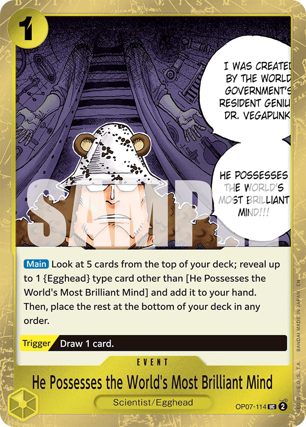He Possesses the World's Most Brilliant Mind (PRB-02 OP07-114_p1) — Alt Art