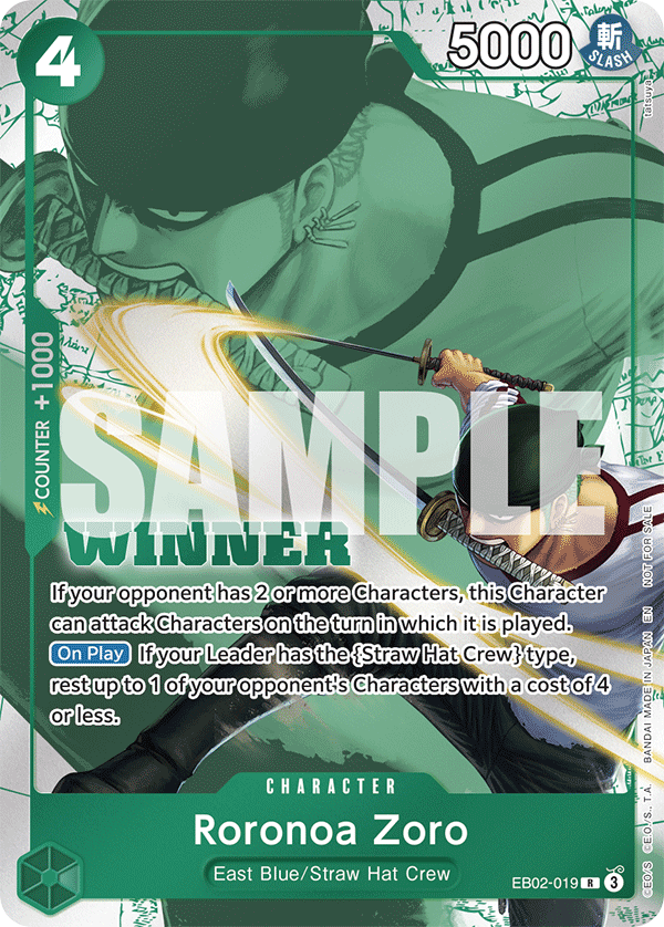 Roronoa Zoro (PROMOS EB02-019_p2) — Alt Art
