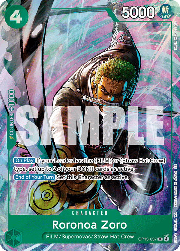 Roronoa Zoro (PROMOS OP13-037_p2) — Alt Art