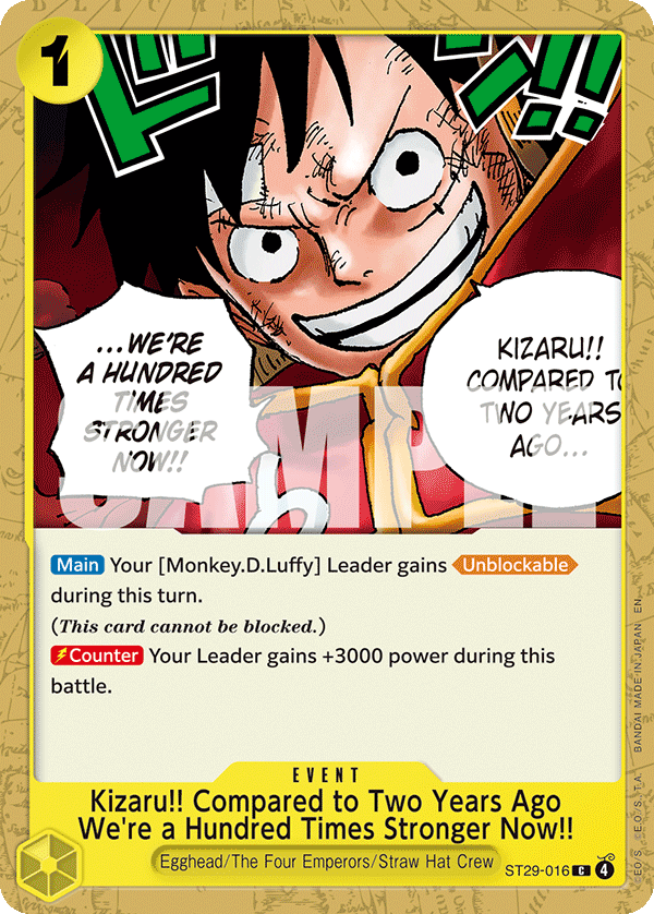 Kizaru!! Compared to Two Years Ago We're a Hundred Times Stronger Now!! (ST29-016)