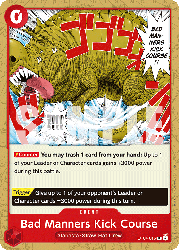 Bad Manners Kick Course (ST-31 OP04-016_p3) — Alt Art